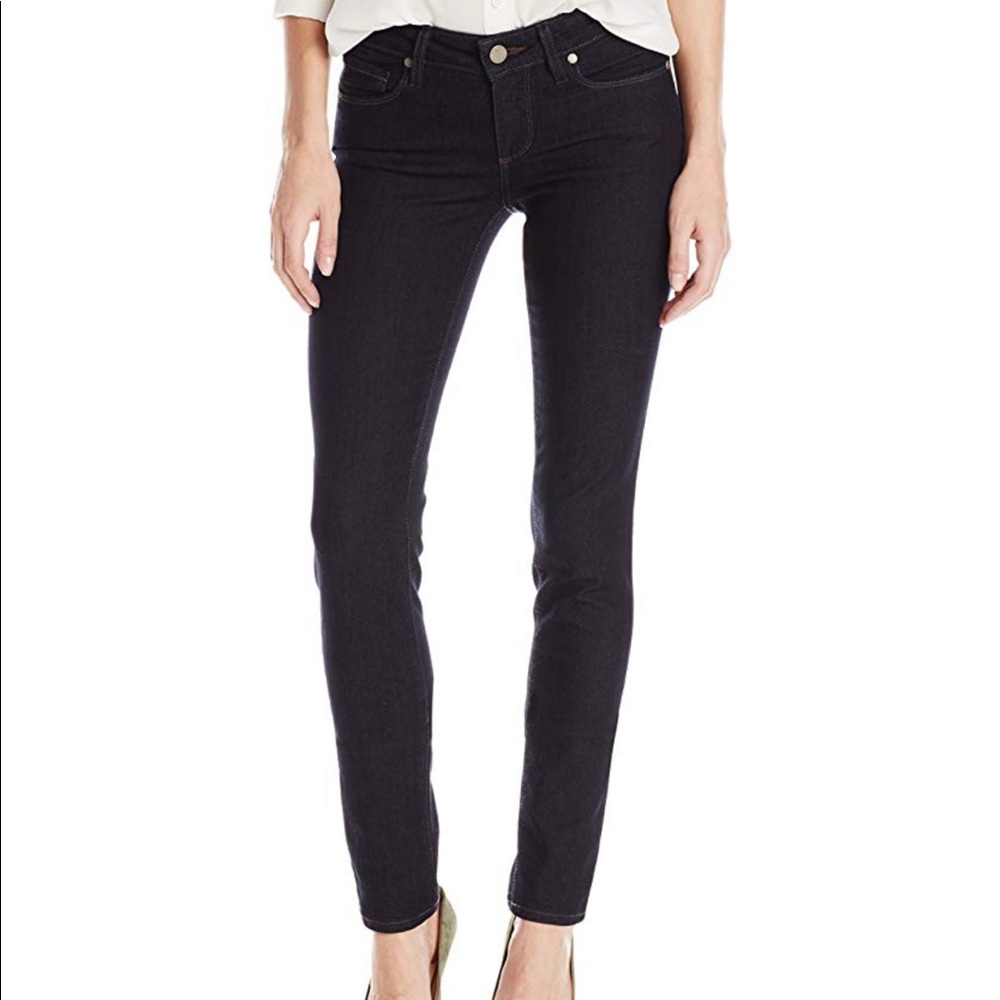 EUC PAIGE Denim Skinny Jean midrise (dark wash)